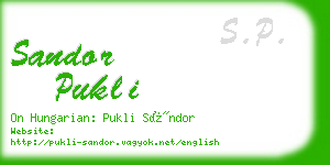 sandor pukli business card